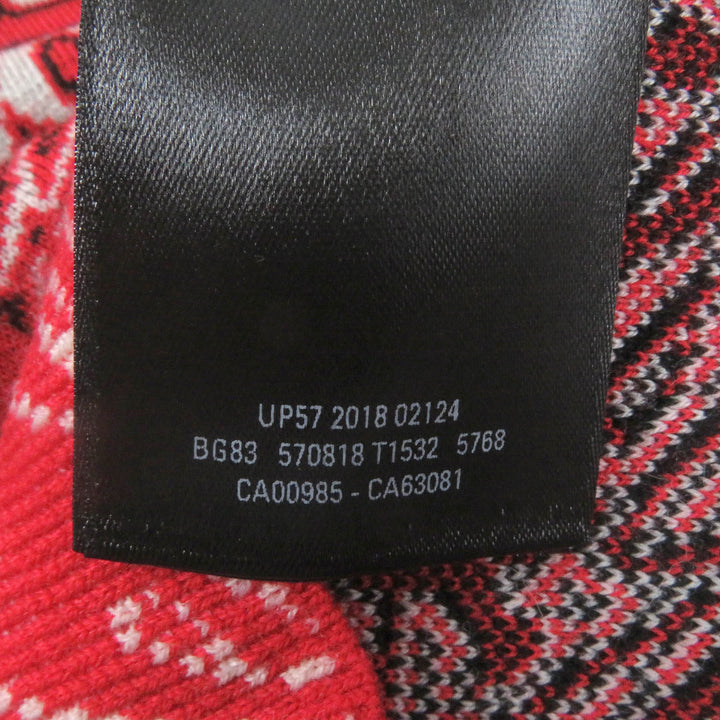 未使用品□BALENCIAGA バレンシアガ 570818 ウール I Will Always Love You 総柄 長袖ニット セーター レッド XS 正規品 レディース