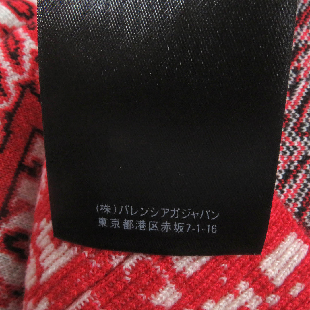 未使用品□BALENCIAGA バレンシアガ 570818 ウール I Will Always Love You 総柄 長袖ニット セーター レッド XS 正規品 レディース
