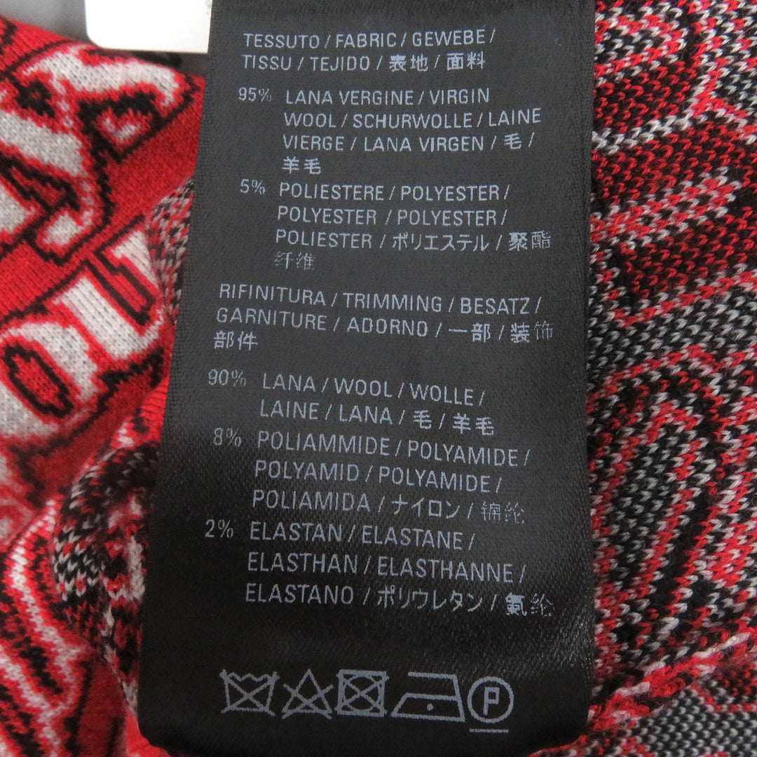 未使用品□BALENCIAGA バレンシアガ 570818 ウール I Will Always Love You 総柄 長袖ニット セーター レッド XS 正規品 レディース