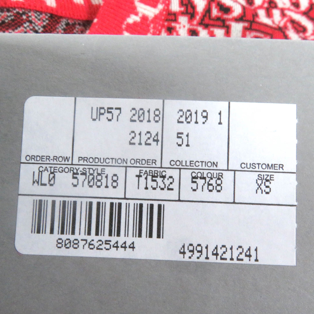 未使用品□BALENCIAGA バレンシアガ 570818 ウール I Will Always Love You 総柄 長袖ニット セーター レッド XS 正規品 レディース