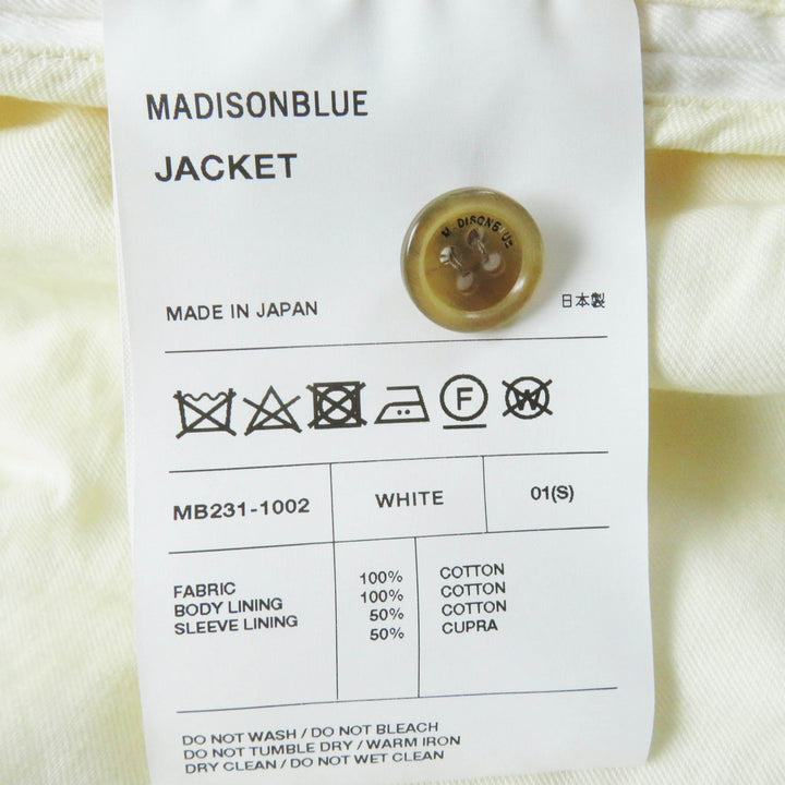 極美品◎MADISONBLUE マディソンブルー 23SS MB231-1002 COMPACT DRIZZLER コットン ジャケット ホワイト S 日本製 正規品 レディース