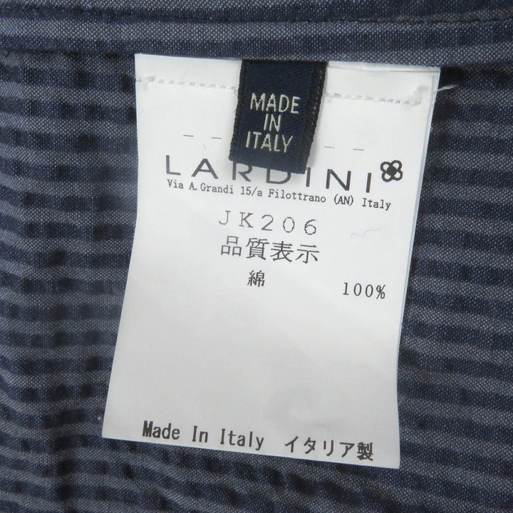 極美品□LARDINI ラルディーニ JKCM21 ストライプ シングル シアサッカー テーラードジャケット ブルー 50 イタリア製 正規品 メンズ