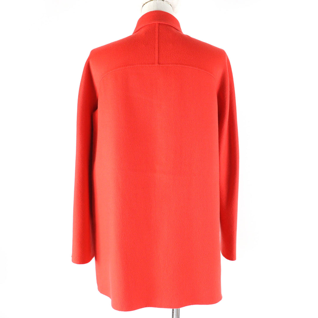 極美品△Loro Piana ロロピアーナ FAE8021 カシミヤ100％ ロゴボタン ハーフ コート 薄手 レッドオレンジ系 38 伊製 正規品 レディース