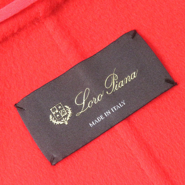 極美品△Loro Piana ロロピアーナ FAE8021 カシミヤ100％ ロゴボタン ハーフ コート 薄手 レッドオレンジ系 38 伊製 正規品 レディース