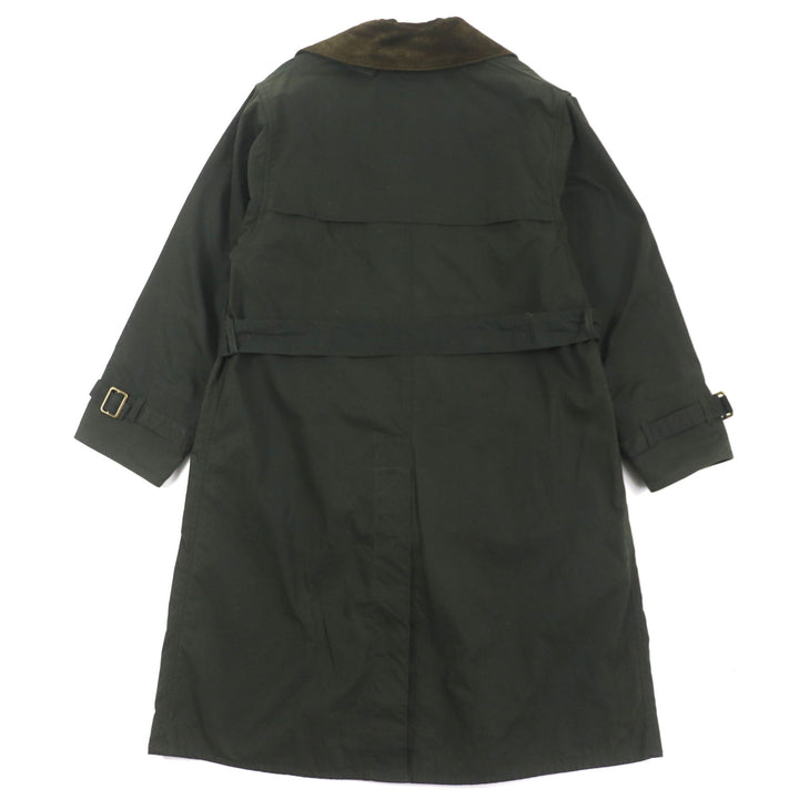 美品▼Barbour バブアー コットン100% コーデュロイ使い 裏地チェック柄 オイルドコート カーキ 36 ブルガリア製 正規品 メンズ