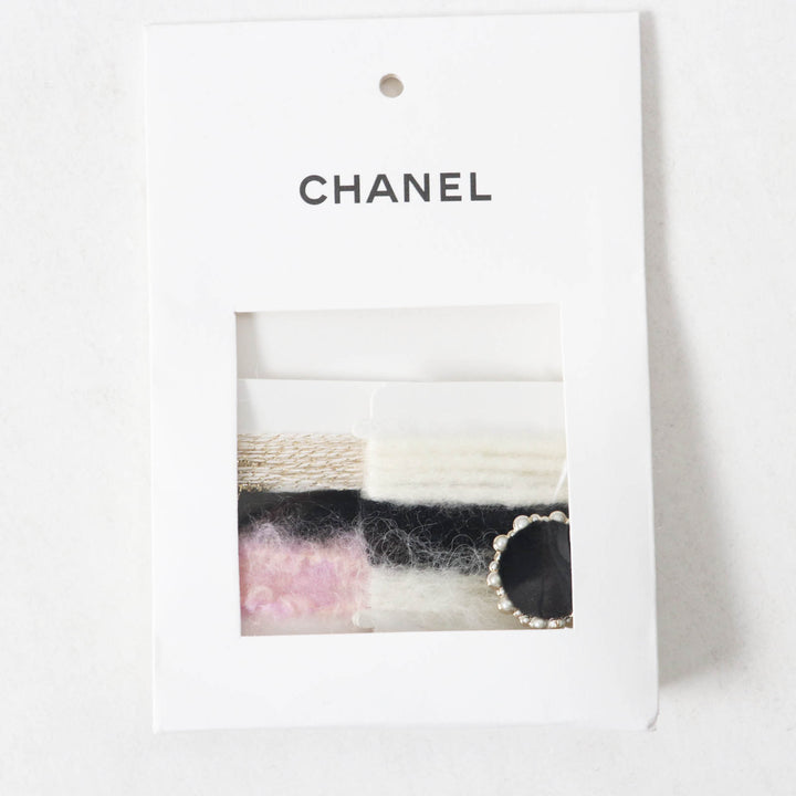 極美品◎CHANEL シャネル 2021年製 21A P71038 カシミヤ混 ランウェイ着 ロング丈 ニットベスト エクリュ ブラック ゴールド ピンク 36