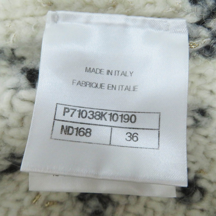 極美品◎CHANEL シャネル 2021年製 21A P71038 カシミヤ混 ランウェイ着 ロング丈 ニットベスト エクリュ ブラック ゴールド ピンク 36