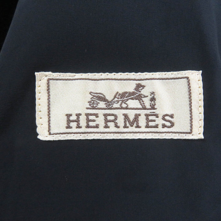 極美品□HERMES エルメス 23AW カシミヤ混 ウィンドウペン 中綿入り ダブルブレストコート ダークグレー 50 イタリア製 正規品 メンズ