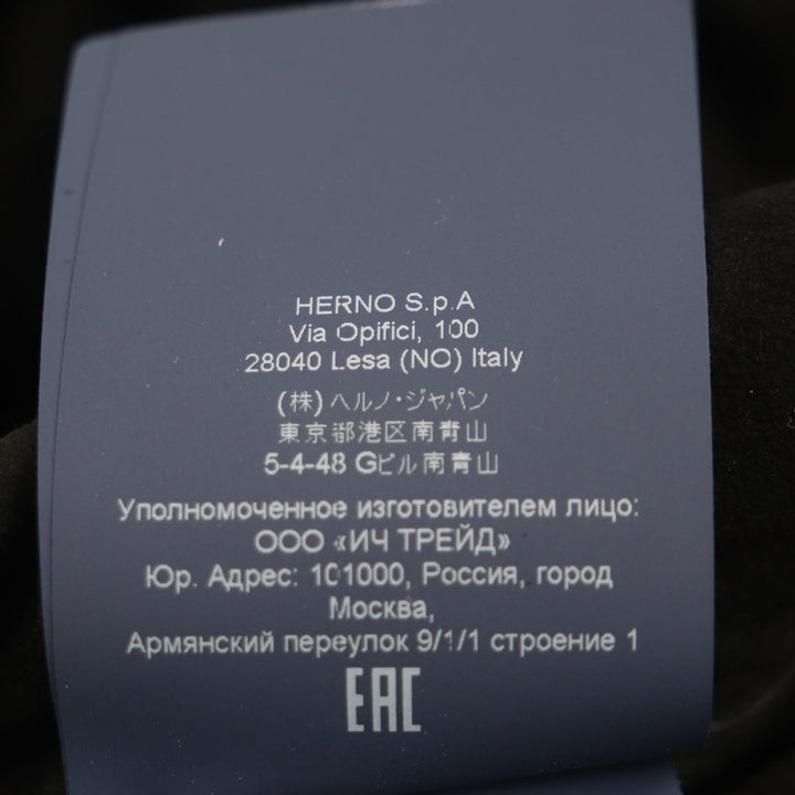 美品▼HERNO Resort ヘルノ リゾート 20SS PL002UR ヤギ革 レザー ロゴプレート・フード付き ZIPUP 中綿 ジャケット 44 正規品 メンズ