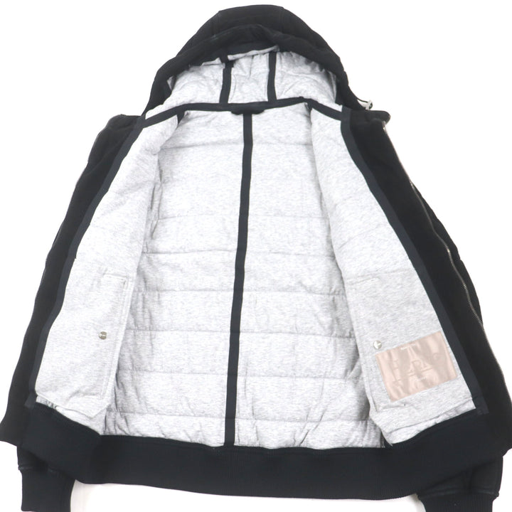 美品▼HERNO Resort ヘルノ リゾート 20SS PL002UR ヤギ革 レザー ロゴプレート・フード付き ZIPUP 中綿 ジャケット 44 正規品 メンズ
