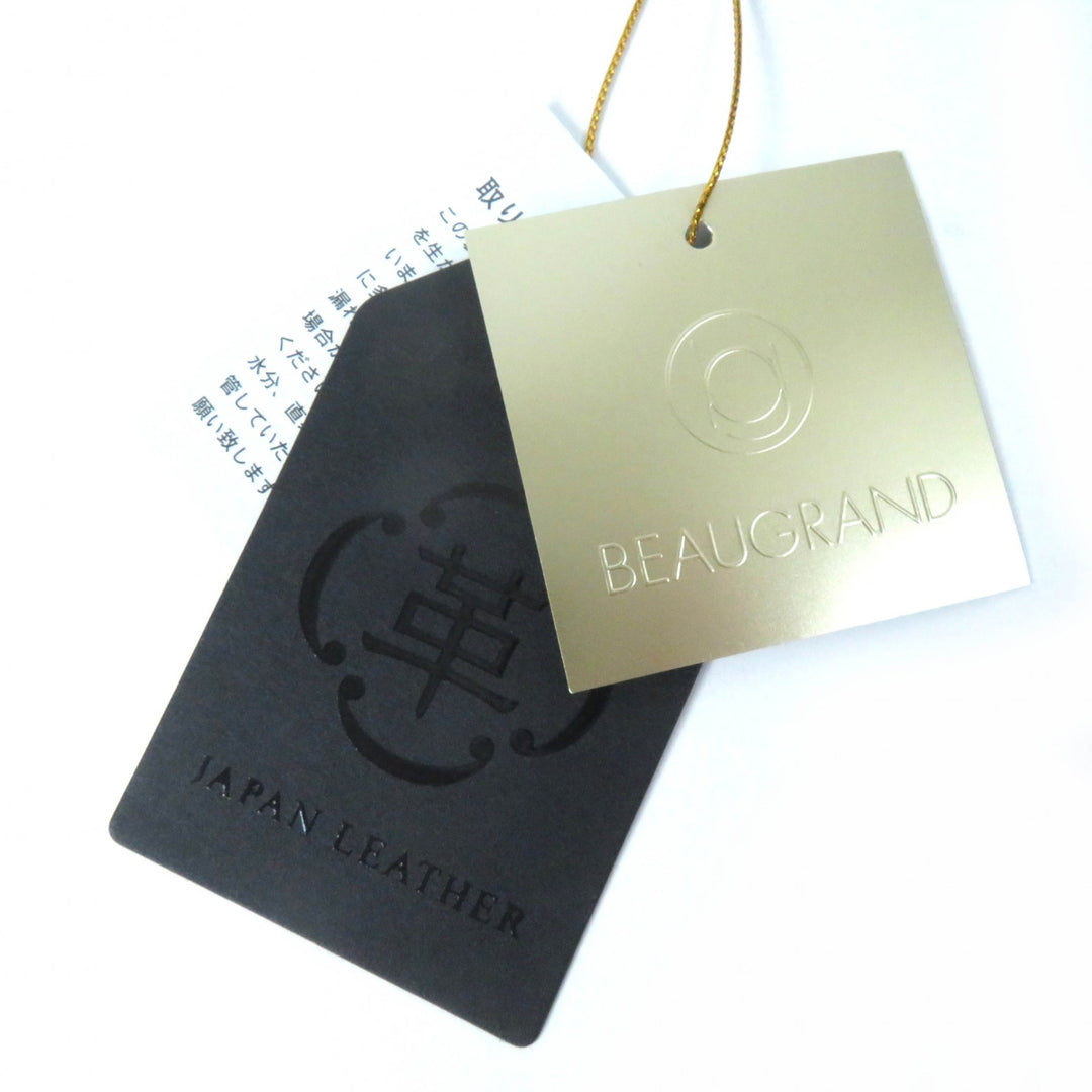 未使用品☆BEAUGRAND ボーグラン JRAタグ・チャーム付 クロコレザー使い レザー 2WAY ショルダー・ハンドバッグ ブラック レディース