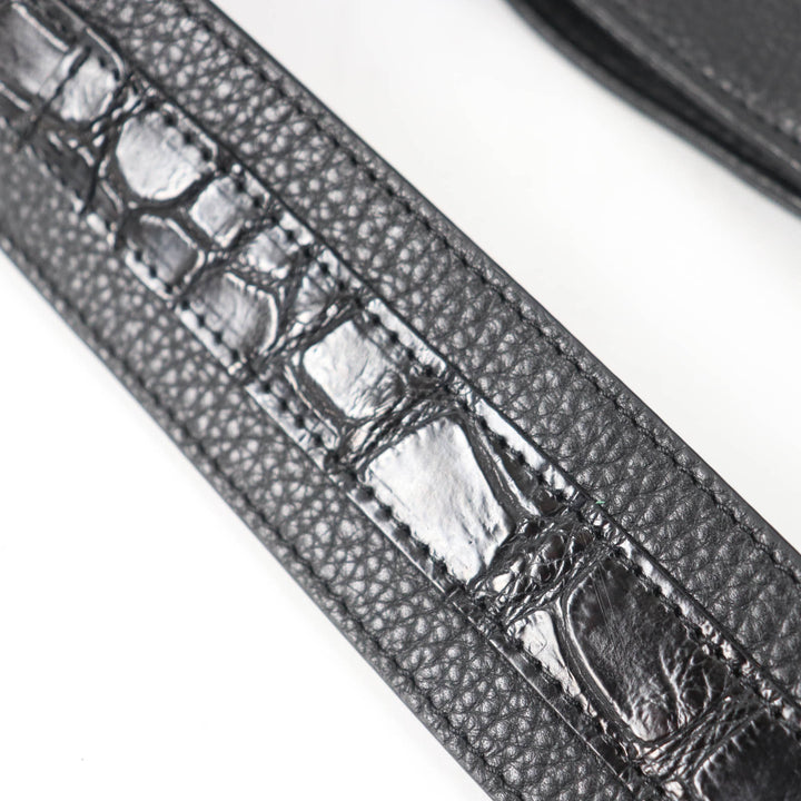 未使用品☆BEAUGRAND ボーグラン JRAタグ・チャーム付 クロコレザー使い レザー 2WAY ショルダー・ハンドバッグ ブラック レディース