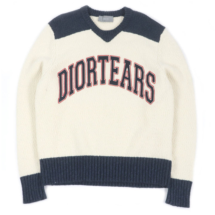 極美品□DIOR×DENIM TEARS ディオール オム×デニム ティアーズ 23AW 393M652AT657 DIOR TEARS ニットセーター M イタリア製 正規品