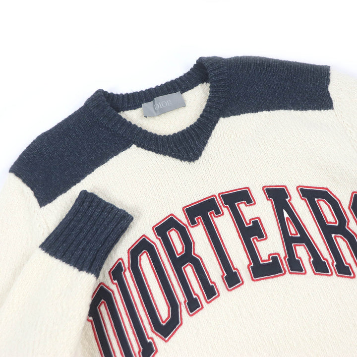 極美品□DIOR×DENIM TEARS ディオール オム×デニム ティアーズ 23AW 393M652AT657 DIOR TEARS ニットセーター M イタリア製 正規品