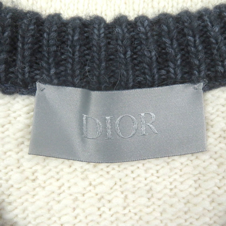 極美品□DIOR×DENIM TEARS ディオール オム×デニム ティアーズ 23AW 393M652AT657 DIOR TEARS ニットセーター M イタリア製 正規品