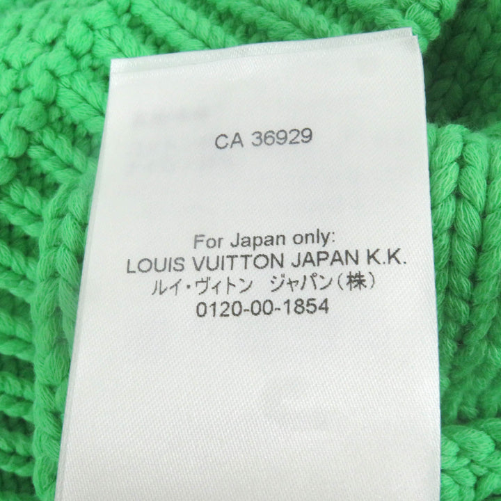 未使用品□LOUIS VUITTON ルイヴィトン 23AW LVロゴ金具 ハンドニットモノグラム コットン クルーネック セーター L イタリア製 正規品