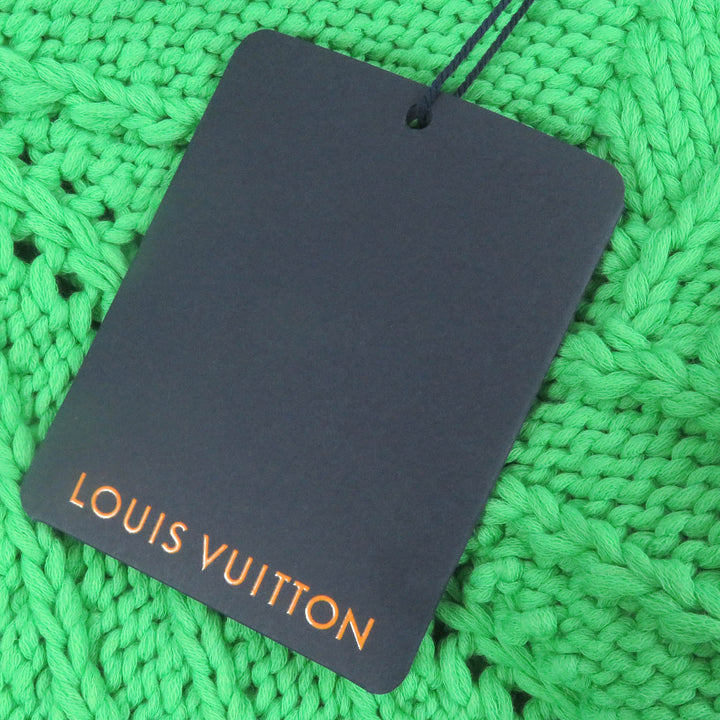 未使用品□LOUIS VUITTON ルイヴィトン 23AW LVロゴ金具 ハンドニットモノグラム コットン クルーネック セーター L イタリア製 正規品
