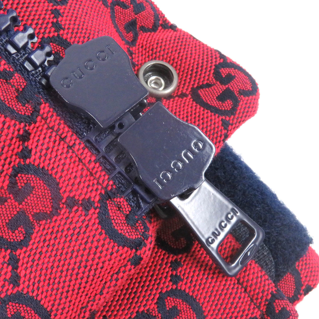 極美品□GUCCI グッチ 23AW 762559 GGキャンバス ロゴ総柄 フーデッド ダウンジャケット レッド 44 ハンガー付 イタリア製 正規品 メンズ