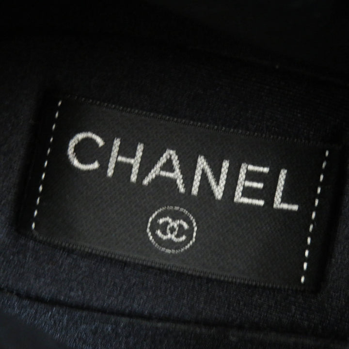 美品◎CHANEL シャネル G34082 COCONEIGE ココネージュ ココマーク レザー使い ナイロン ショート ブーツ ブラック シルバー金具 36