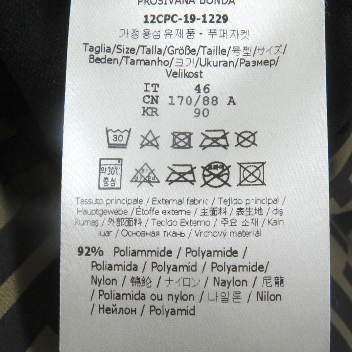 美品□FENDI フェンディ 19AW FAA641 FFロゴ ズッカ 素材切替 フーデッド ダウンジャケット ブラウン ブラック 46 イタリア製 正規品