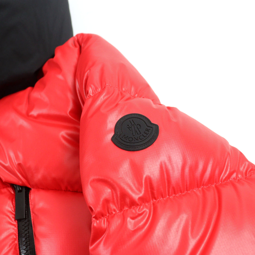 極美品○MONCLER モンクレール 2022年製 H20911A00197 5950K ZUBAIR ロゴワッペン付き フーデッド ダウンジャケット 2 正規品 メンズ