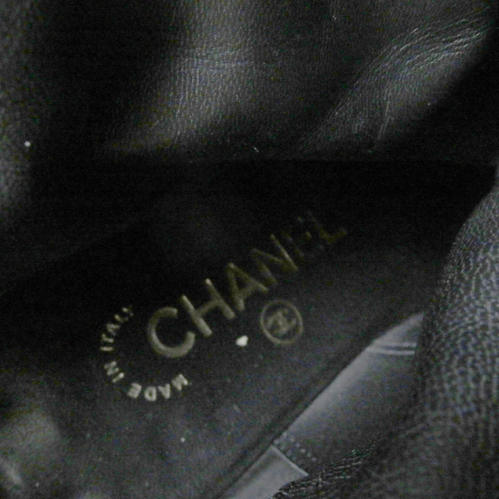 美品☆CHANEL シャネル G27884 ココマーク バックZIP ツイード フラット ロングブーツ マルチカラー 35.5 イタリア製 レディース