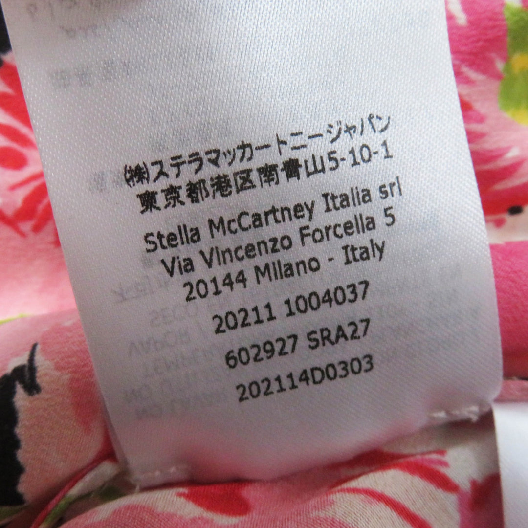 極美品◎Stella McCartney ステラマッカートニー 21SS 602927 シルク100％ フローラルプリント ロングフレアスカート ピンク系 34 正規品