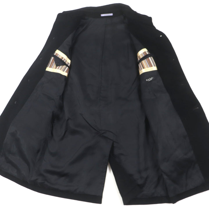 美品▼Paul Smith LONDON ポールスミスロンドン アンゴラ100% トレンチコート ブラック M 日本製 正規品 メンズ ビジネスおすすめ◎