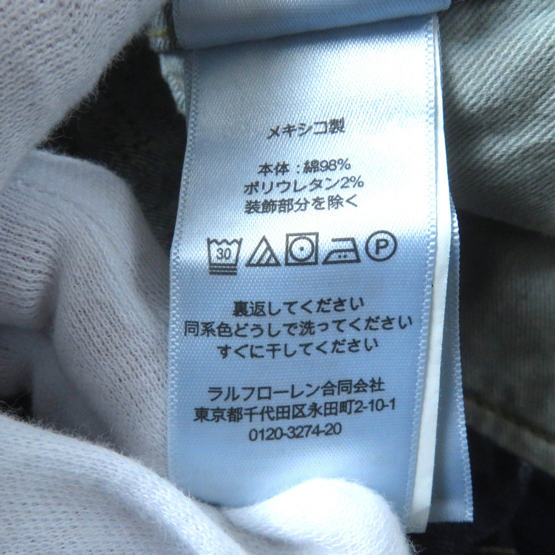 未使用品★RRL ダブルアールエル ロゴボタン付 長袖 デニム ジャンプスーツ オールインワン インディゴ 2 正規品 レディース