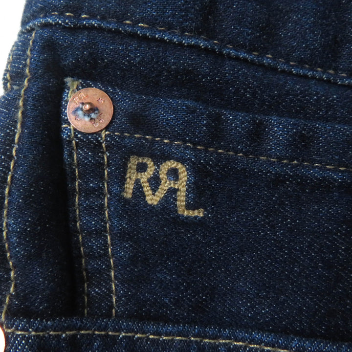 未使用品★RRL ダブルアールエル ロゴボタン付 長袖 デニム ジャンプスーツ オールインワン インディゴ 2 正規品 レディース