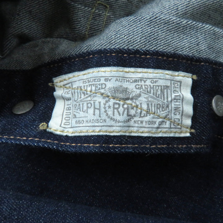 未使用品★RRL ダブルアールエル ロゴボタン付 長袖 デニム ジャンプスーツ オールインワン インディゴ 2 正規品 レディース