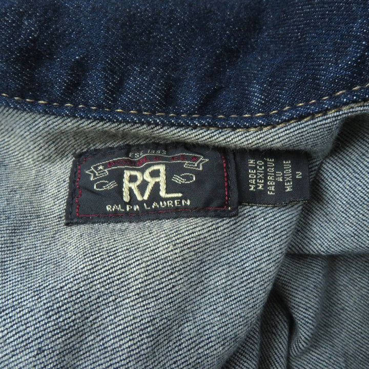 未使用品★RRL ダブルアールエル ロゴボタン付 長袖 デニム ジャンプスーツ オールインワン インディゴ 2 正規品 レディース