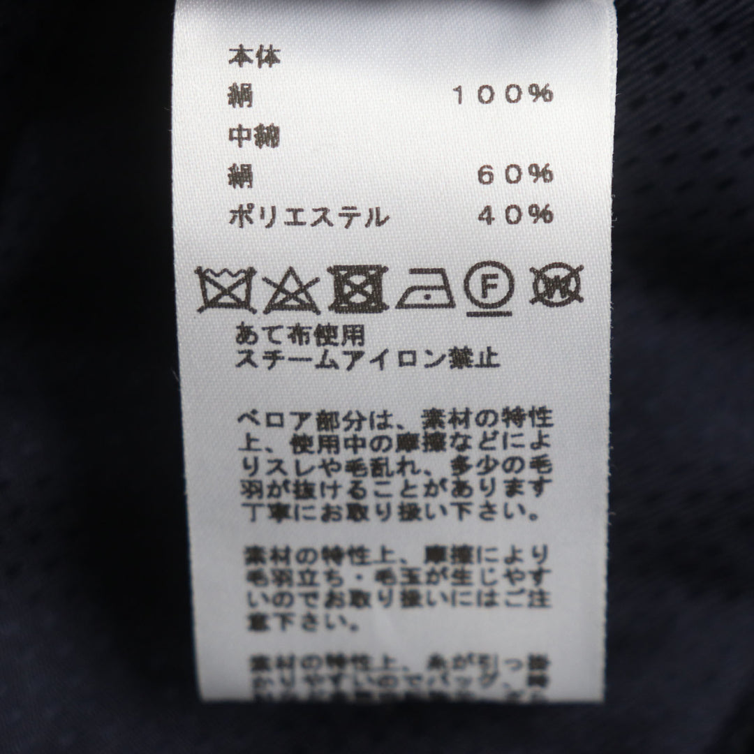 極美品▼HERMES エルメス シルク100% Hモチーフ ベロア キルティング 中綿入り 大判マフラー ブランケット ショール 正規品 ユニセックス