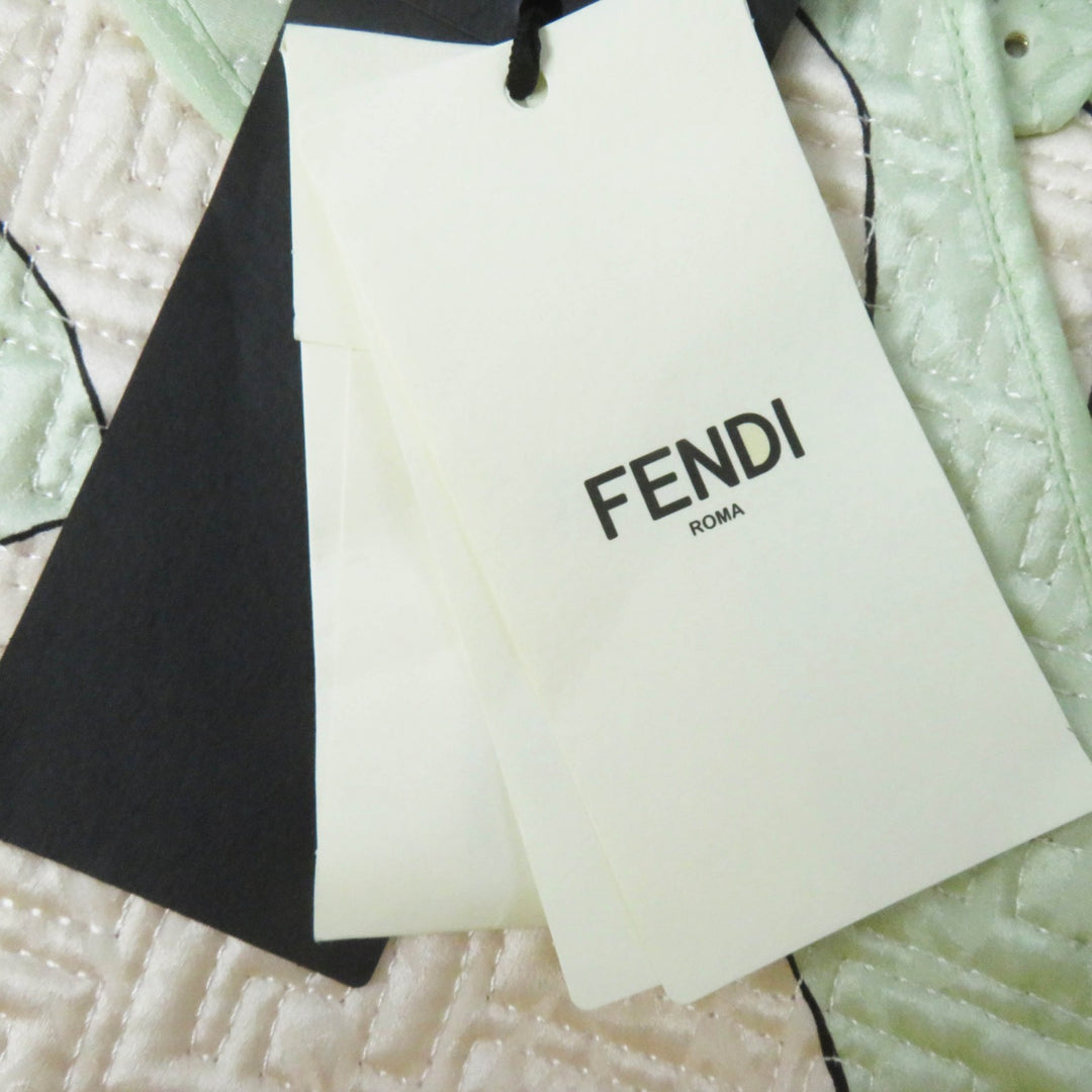 未使用品◎FENDI フェンディ 22SS FJ7264 by Kim Jones Hairdo Girls シルク100％ ベルト付 FFロゴ ズッカ柄 キルティングジャケット 38