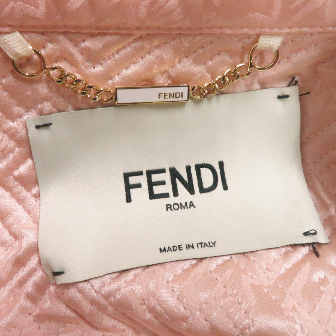 未使用品◎FENDI フェンディ 22SS FJ7264 by Kim Jones Hairdo Girls シルク100％ ベルト付 FFロゴ ズッカ柄 キルティングジャケット 38