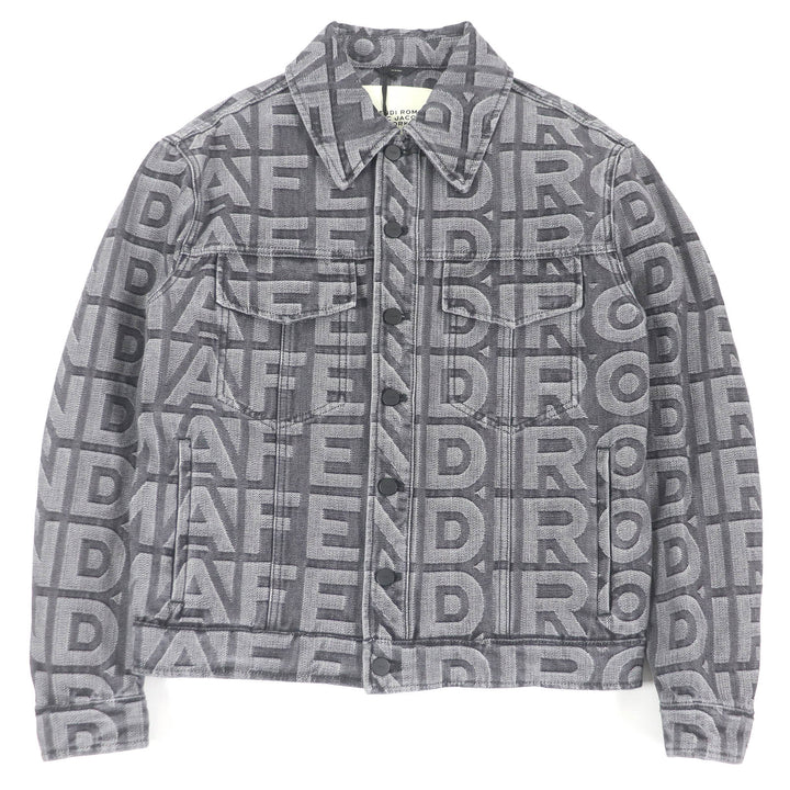 未使用品□FENDI MARC JACOBS フェンディ×マークジェイコブス 2022年 FW1027 ロゴ総柄 トラッカージャケット デニムジャケット 46 正規品