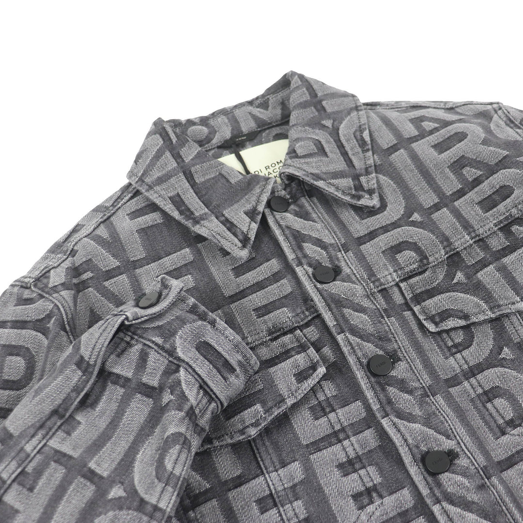 未使用品□FENDI MARC JACOBS フェンディ×マークジェイコブス 2022年 FW1027 ロゴ総柄 トラッカージャケット デニムジャケット 46 正規品
