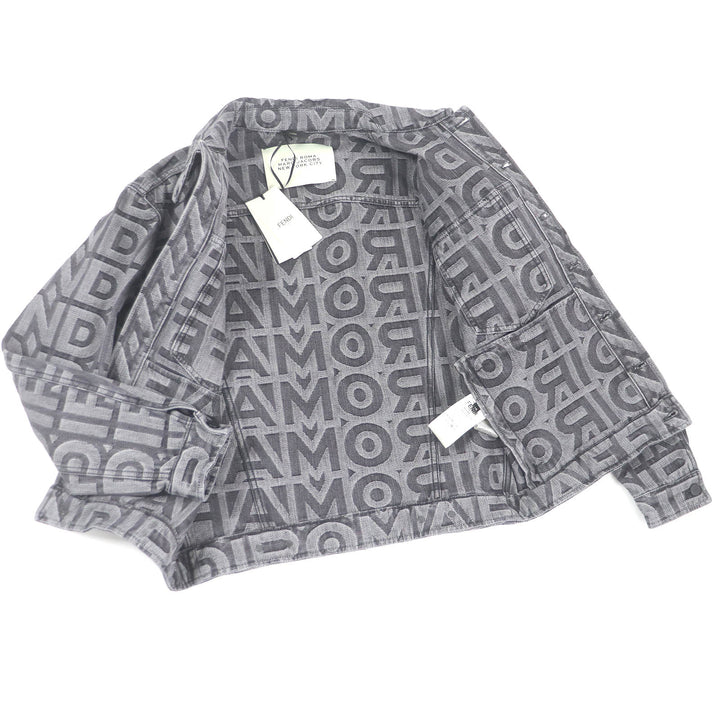 未使用品□FENDI MARC JACOBS フェンディ×マークジェイコブス 2022年 FW1027 ロゴ総柄 トラッカージャケット デニムジャケット 46 正規品
