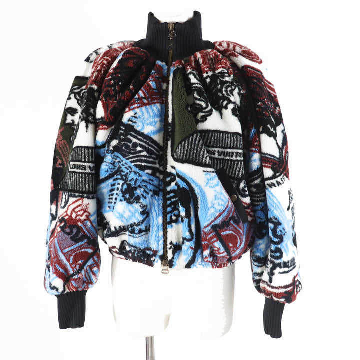 未使用品◎LOUIS VUITTON ルイヴィトン 21AW フォルナセッティ ボア フリース ジップアップ ジャケット マルチ 32 イタリア製 正規品