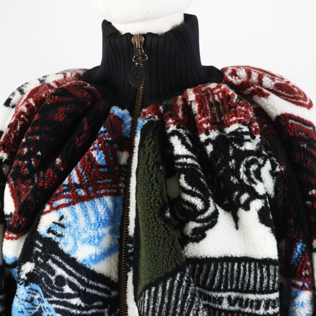 未使用品◎LOUIS VUITTON ルイヴィトン 21AW フォルナセッティ ボア フリース ジップアップ ジャケット マルチ 32 イタリア製 正規品