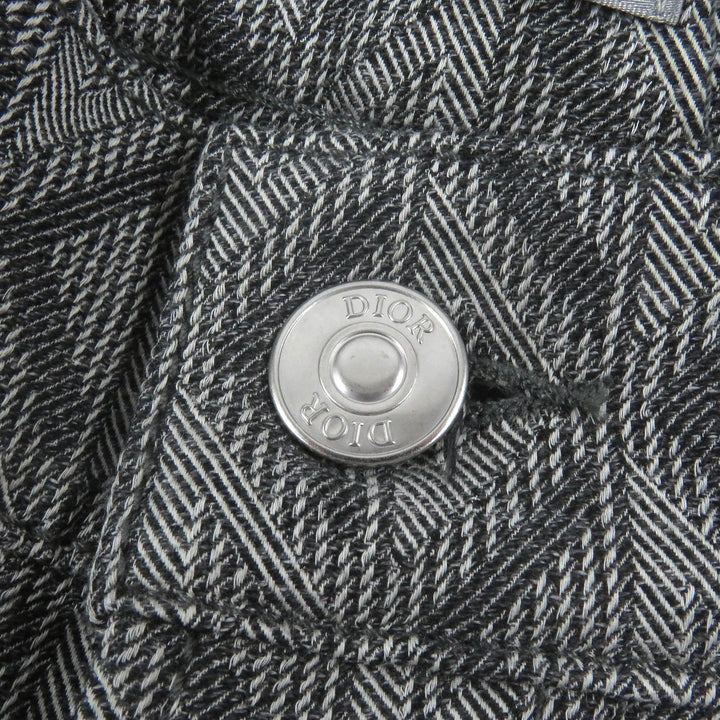 極美品□DIOR ディオール オム 313D004B329X コットン 牛革 CDダイヤモンド ロゴ総柄 ボタンフライ デニムパンツ 31 イタリア製 正規品
