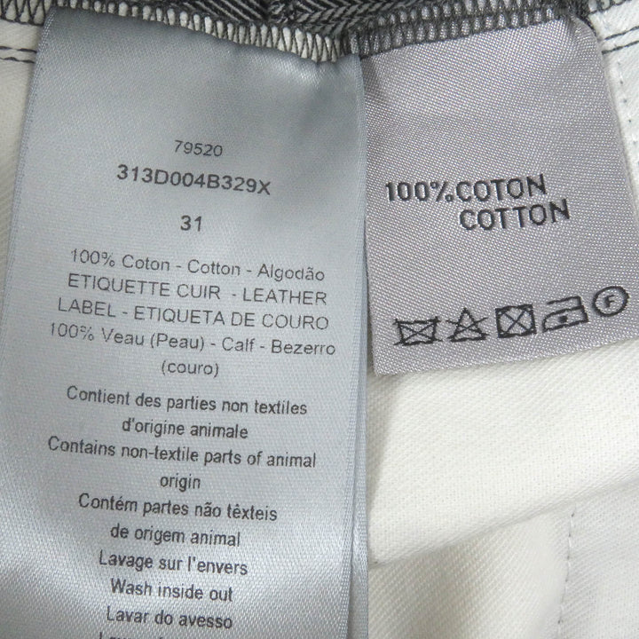 極美品□DIOR ディオール オム 313D004B329X コットン 牛革 CDダイヤモンド ロゴ総柄 ボタンフライ デニムパンツ 31 イタリア製 正規品