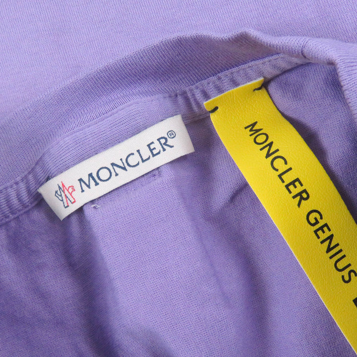 未使用品□MONCLER GENIUS 2 モンクレール ジーニアス 2 T-SHIRT GIROCOLLO コットン プリントデザイン 半袖Ｔシャツ パープル S 正規品