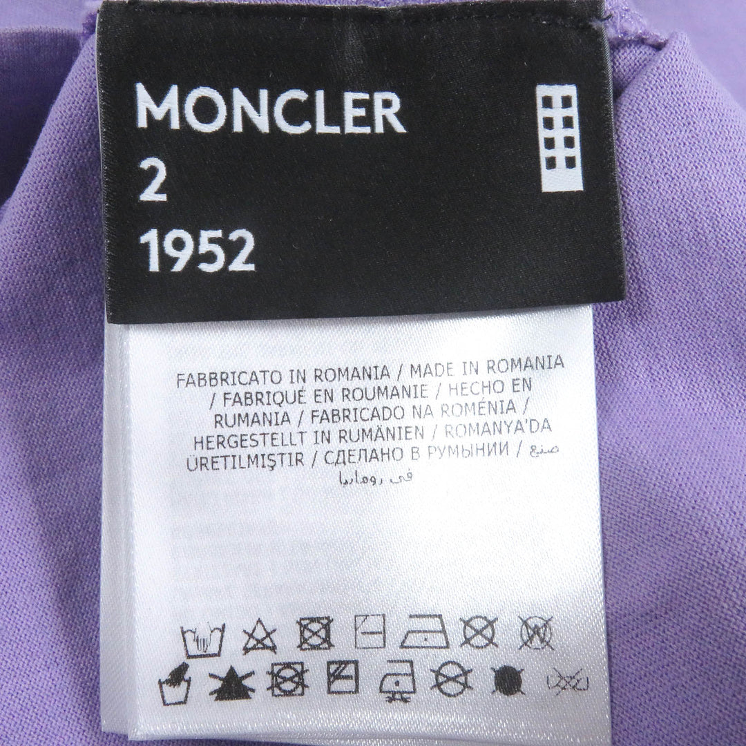 未使用品□MONCLER GENIUS 2 モンクレール ジーニアス 2 T-SHIRT GIROCOLLO コットン プリントデザイン 半袖Ｔシャツ パープル S 正規品