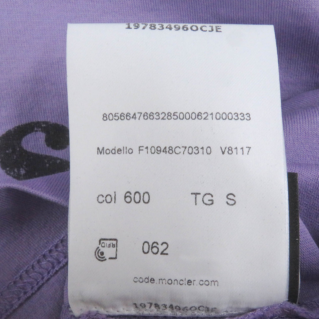 未使用品□MONCLER GENIUS 2 モンクレール ジーニアス 2 T-SHIRT GIROCOLLO コットン プリントデザイン 半袖Ｔシャツ パープル S 正規品