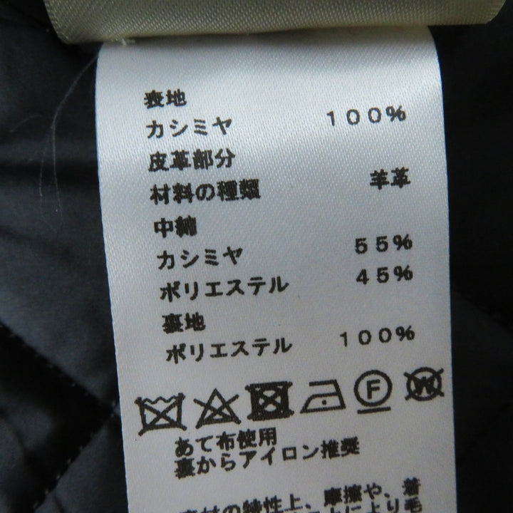 極美品◎HERMES エルメス 23AW 3H0208DW カシミヤ100％ 羊革 メドール金具 中綿入り ジャケット ブラック 34 仏製 正規品 レディース