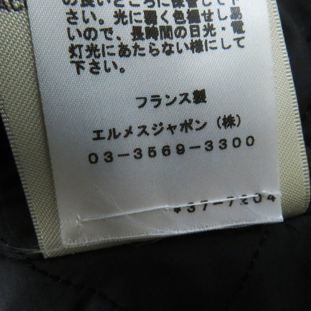 極美品◎HERMES エルメス 23AW 3H0208DW カシミヤ100％ 羊革 メドール金具 中綿入り ジャケット ブラック 34 仏製 正規品 レディース