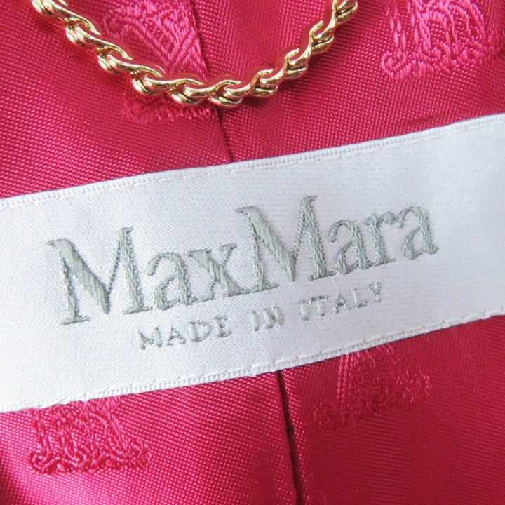 極美品◎Max Mara マックスマーラ 23AW 23473601376 白タグ TEDDY BEAR テディベア アルパカ ケープ／ポンチョ ショッキングピンク SM