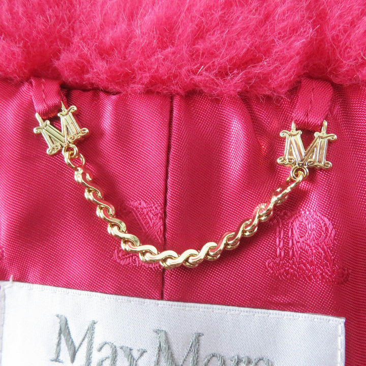 極美品◎Max Mara マックスマーラ 23AW 23473601376 白タグ TEDDY BEAR テディベア アルパカ ケープ／ポンチョ ショッキングピンク SM