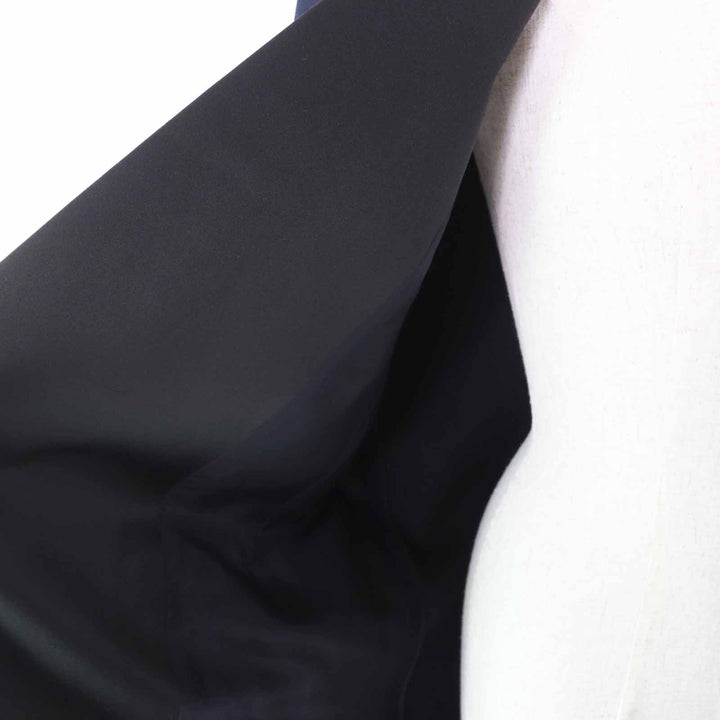 美品◎CELINE セリーヌ 2 8H28/5065 フィービーファイロ サテンラペル クロンビーコート ネイビー ブラック 34 仏製 正規品 レディース